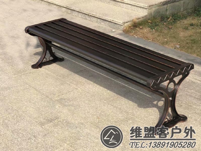木纹色公园椅 户外休闲椅 户外家具2