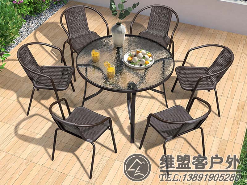 圆桌一桌六椅  户外家具2