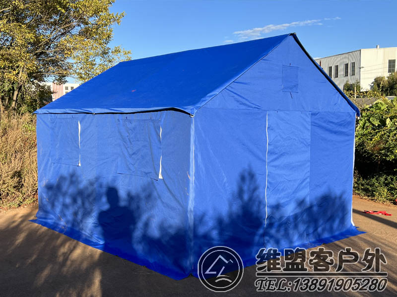 蓝色救灾帐篷 单帐篷 固定帐篷2