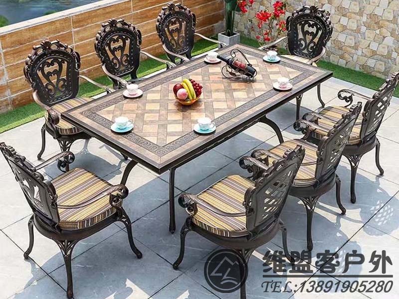 长桌一桌六椅 一桌八椅 户外家具2